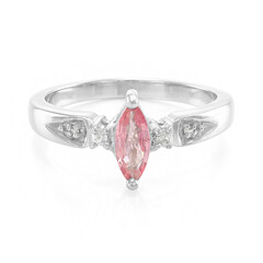 Padparadscha-Saphir-Silberring