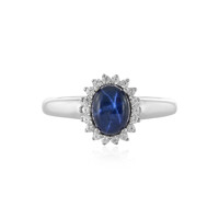 Blauer Stern-Saphir-Silberring
