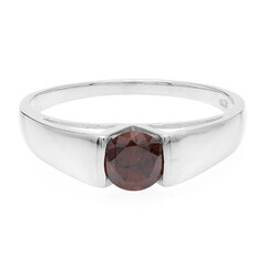 Roter Zirkon-Silberring