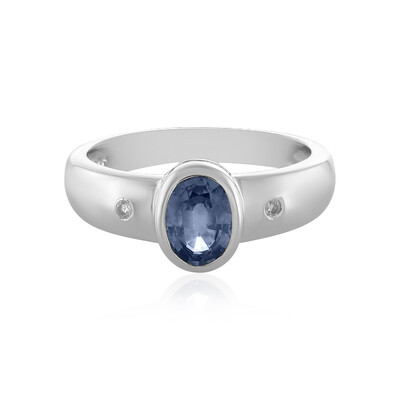Blauer Saphir-Silberring