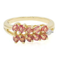 Nicht erhitzter Padparadscha-Saphir-Goldring
