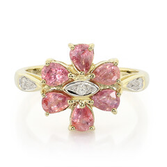 Nicht erhitzter Padparadscha-Saphir-Goldring