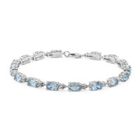Himmelblauer Topas-Silberarmband
