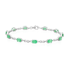Sambia-Smaragd-Silberarmband