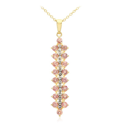 Nicht erhitzter Padparadscha-Saphir-Goldhalskette (AMAYANI)