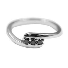 Schwarzer Diamant-Silberring