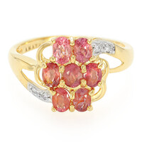 Nicht erhitzter Padparadscha-Saphir-Goldring (AMAYANI)