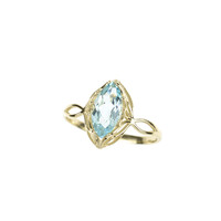 Himmelblauer Topas-Goldring