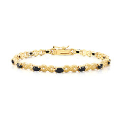Schwarzer Saphir-Silberarmband