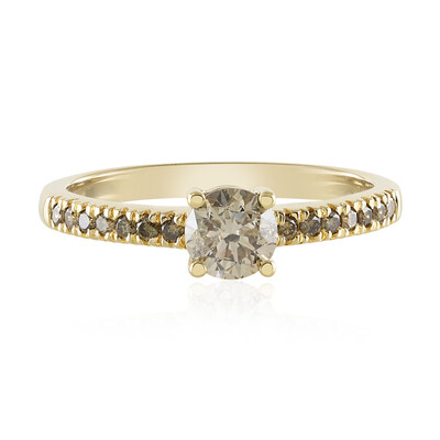 I3 Schokoladen-Brillant-Goldring