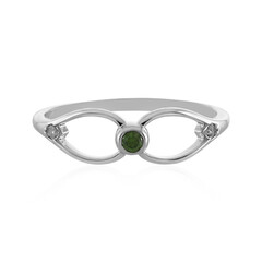 Grüner I3 Diamant-Silberring