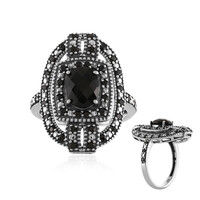 Schwarzer Onyx-Silberring