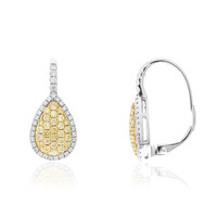 Gelber SI2 Brillant-Goldohrringe (CIRARI)