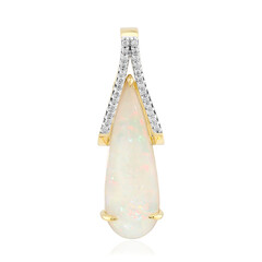 Brasilianischer Weißer Opal-Goldanhänger