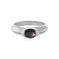 Schwarzer Stern-Saphir-Silberring