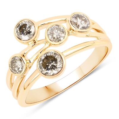 I3 Schokoladen-Brillant-Goldring