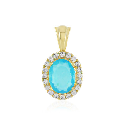 Äthiopischer Blauer Opal-Silberanhänger