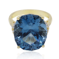 Londonblauer Topas-Goldring