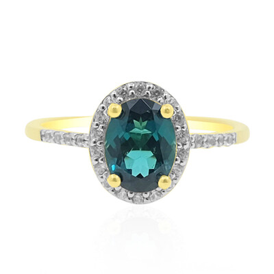 Brasilianischer Indigolith-Goldring