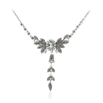 Himmelblauer Topas-Silbercollier