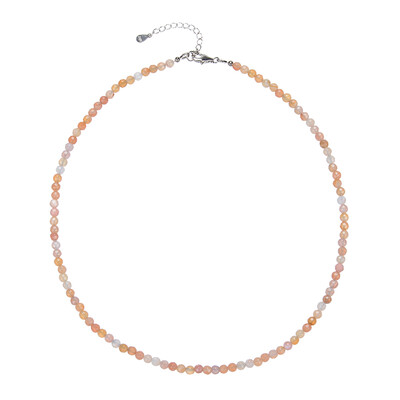 Roter Botswana-Achat-Silberhalskette