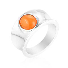 Äthiopischer Oranger Opal-Silberring