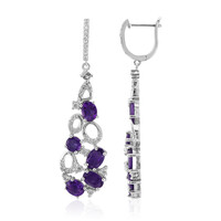 Sambia-Amethyst-Silberohrringe