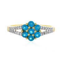 Neonblauer Apatit-Silberring
