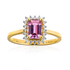 Pinkfarbener Diaspor-Goldring (AMAYANI)