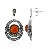 Roter Achat-Silberohrringe (Annette classic)