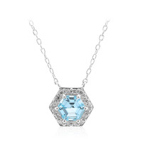 Himmelblauer Topas-Silbercollier