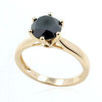 Schwarzer Diamant-Goldring