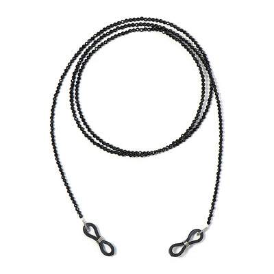 Schwarzer Spinell-Brillenkette