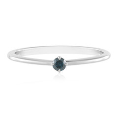 Blauer I3 Brillant-Silberring