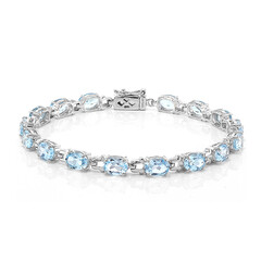 Himmelblauer Topas-Silberarmband