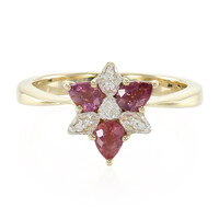 Nicht erhitzter Padparadscha-Saphir-Goldring