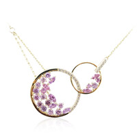 Nicht erhitzter Purpurfarbener Ceylon-Saphir-Goldcollier