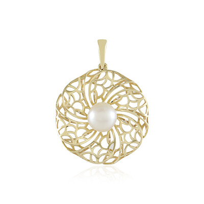 Weiße Süßwasserzuchtperlen-Goldanhänger (Ornaments by de Melo)