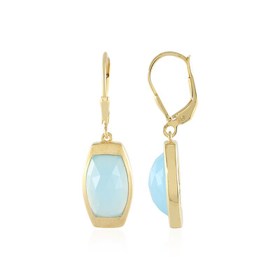 Aqua-Chalzedon-Silberohrringe (MONOSONO COLLECTION)