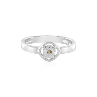 I3 Champagner-Diamant-Silberring