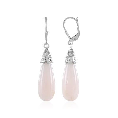 Pinkfarbener Opal-Silberohrringe (MONOSONO COLLECTION)