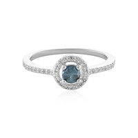 Blauer I3 Diamant-Silberring