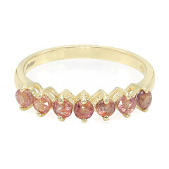Nicht erhitzter Padparadscha-Saphir-Goldring