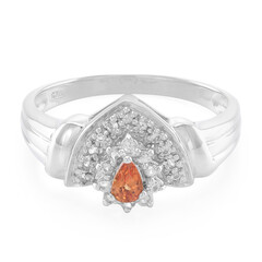 Oranger Saphir-Silberring