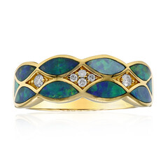 Lightning Ridge-Schwarzer Opal-Goldring (CIRARI)