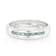 Königsblauer Diamant-Silberring