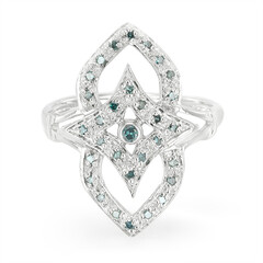 Fancy-Diamant-Silberring