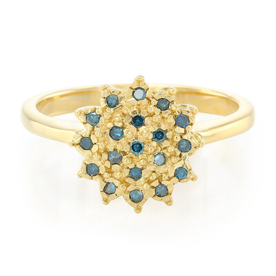 Königsblauer Diamant-Silberring