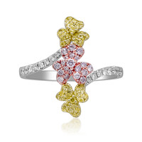 Pinkfarbener I1 Diamant-Goldring (CIRARI)