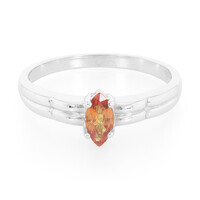 Oranger Saphir-Silberring